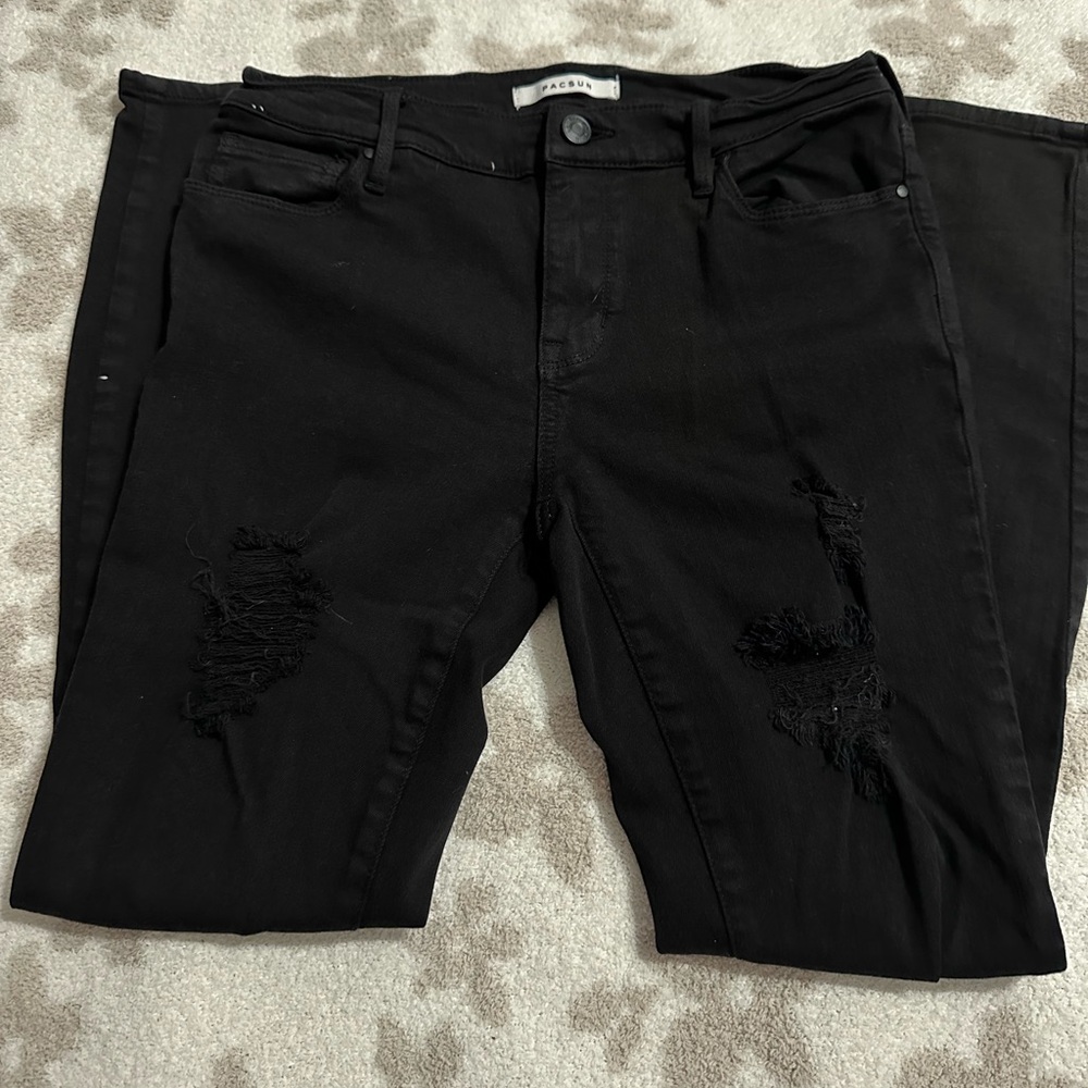pacsun Women's Black Distressed Jeans